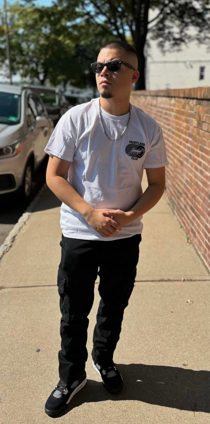 Hustlers Club Tee (White/Black)