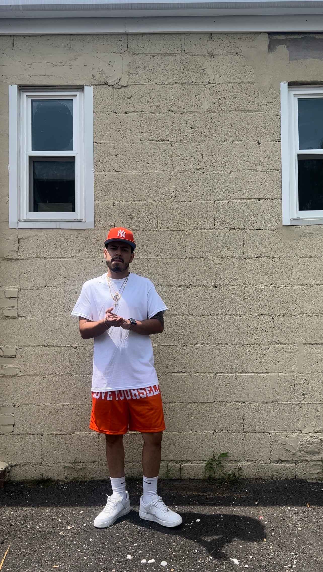 Love yourself Mesh shorts Orange